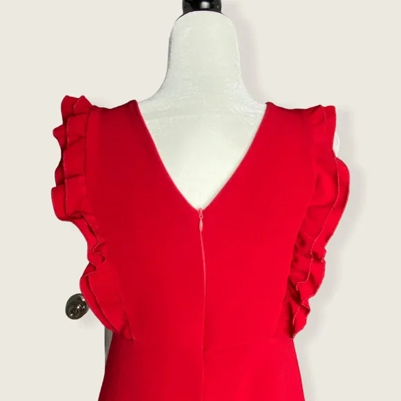 Gaudi' Red Ruffle Mini Dress - Picture 7 of 14